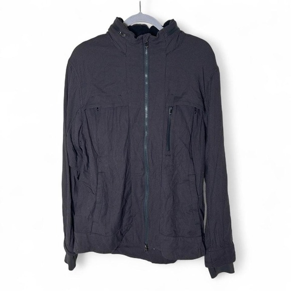 lululemon athletica Other - Lululemon Relay Jacket Houndstooth Swift Mojave Gray Packable Hood Mens L